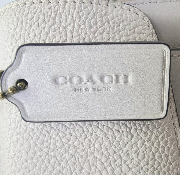 Coach Tabby 20 Top Handle Calf & Pebbled Leather Bronze Hw (Ivory)