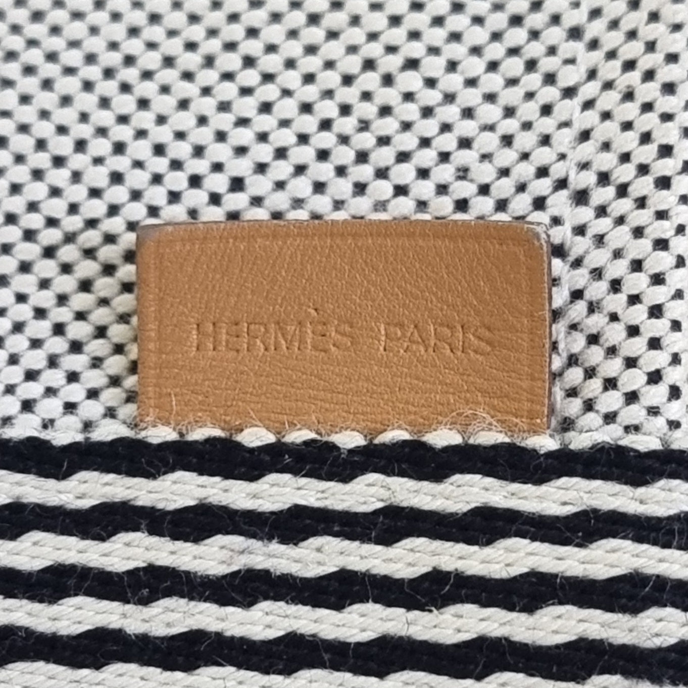 Hermes Fourre Tout GM Canvas Top Handle Phw (Beige/Black)