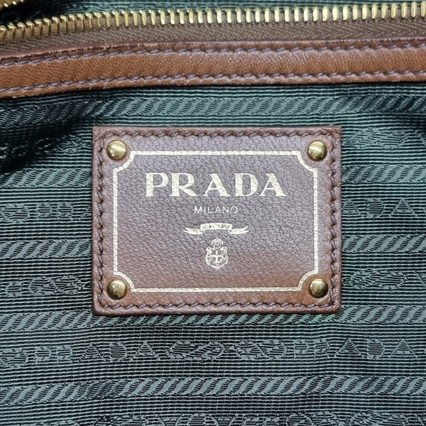 Prada Wrinkled Nappa Leather Hobo Bag (Brown)