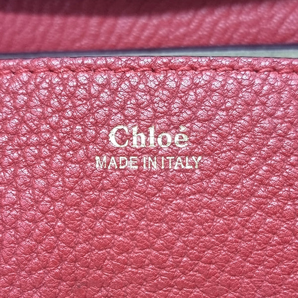 Chloe Drew Mini Crossbody Bag Grained Leather Ghw (Red)