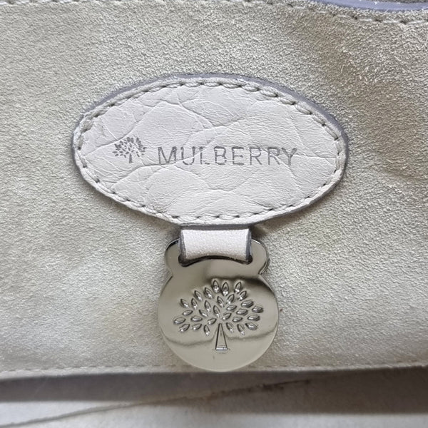 Mulberry Bayswater Croc Nappa Leather Shoulder Bag Shw (Winter White)