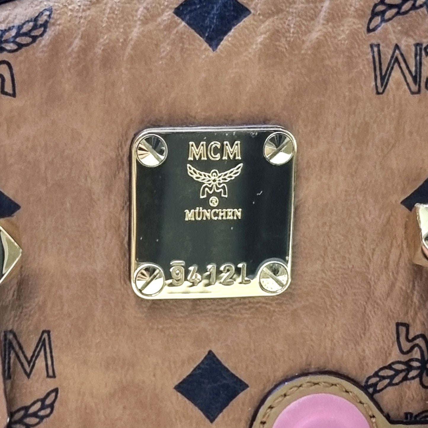MCM Visetos Year Of The Mouse Mini Leather Tote Ghw (Cognac)