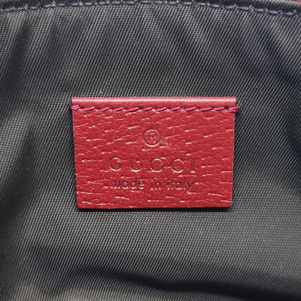 Gucci GG Supreme Tian Mini Chain Wristlet Ghw (Beige Multicolor Red)