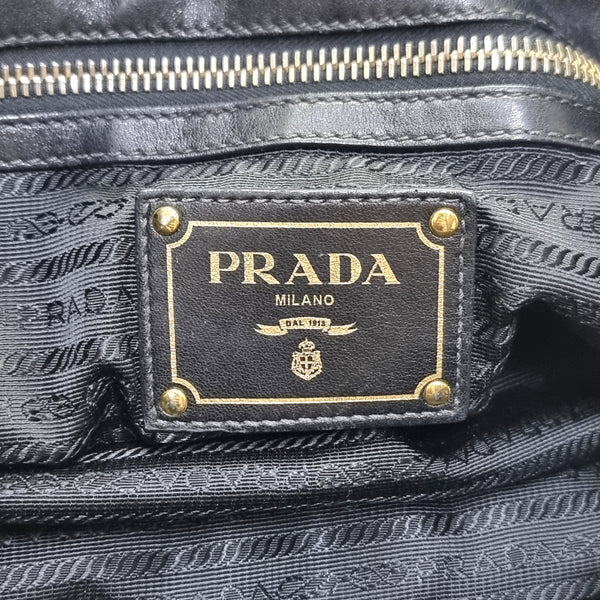 Prada BN1407 Gaufre Nylon Tote Ghw (Black)