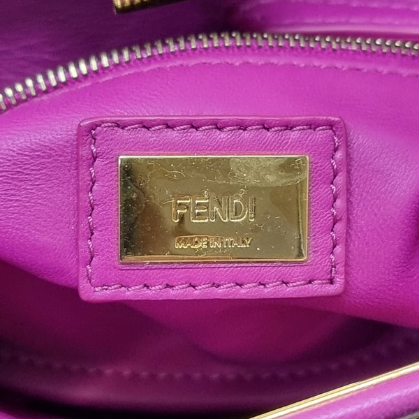 Fendi Peekaboo Mini Nappa Leather Tote Bag Ghw (Fuchsia)