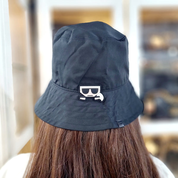 Karl Lagerfeld K/Kocktail Cotton Bucket Hat (Black)