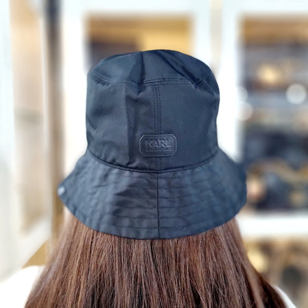 Karl Lagerfeld K/Kocktail Cotton Bucket Hat (Black)