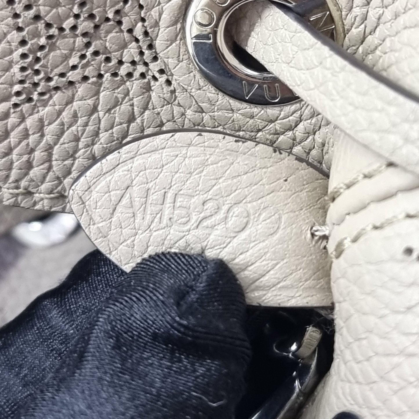 Louis Vuitton Bella Mahina Perforated Calf Leather Shw (Galet Gray)