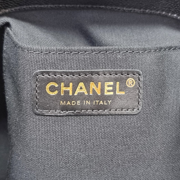 Chanel Backpack Medium Caviar Light Gold (Black)