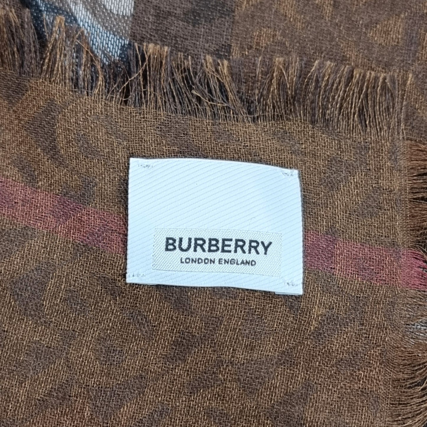 Burberry Giant Check Shawl (Dark Birch Brown)