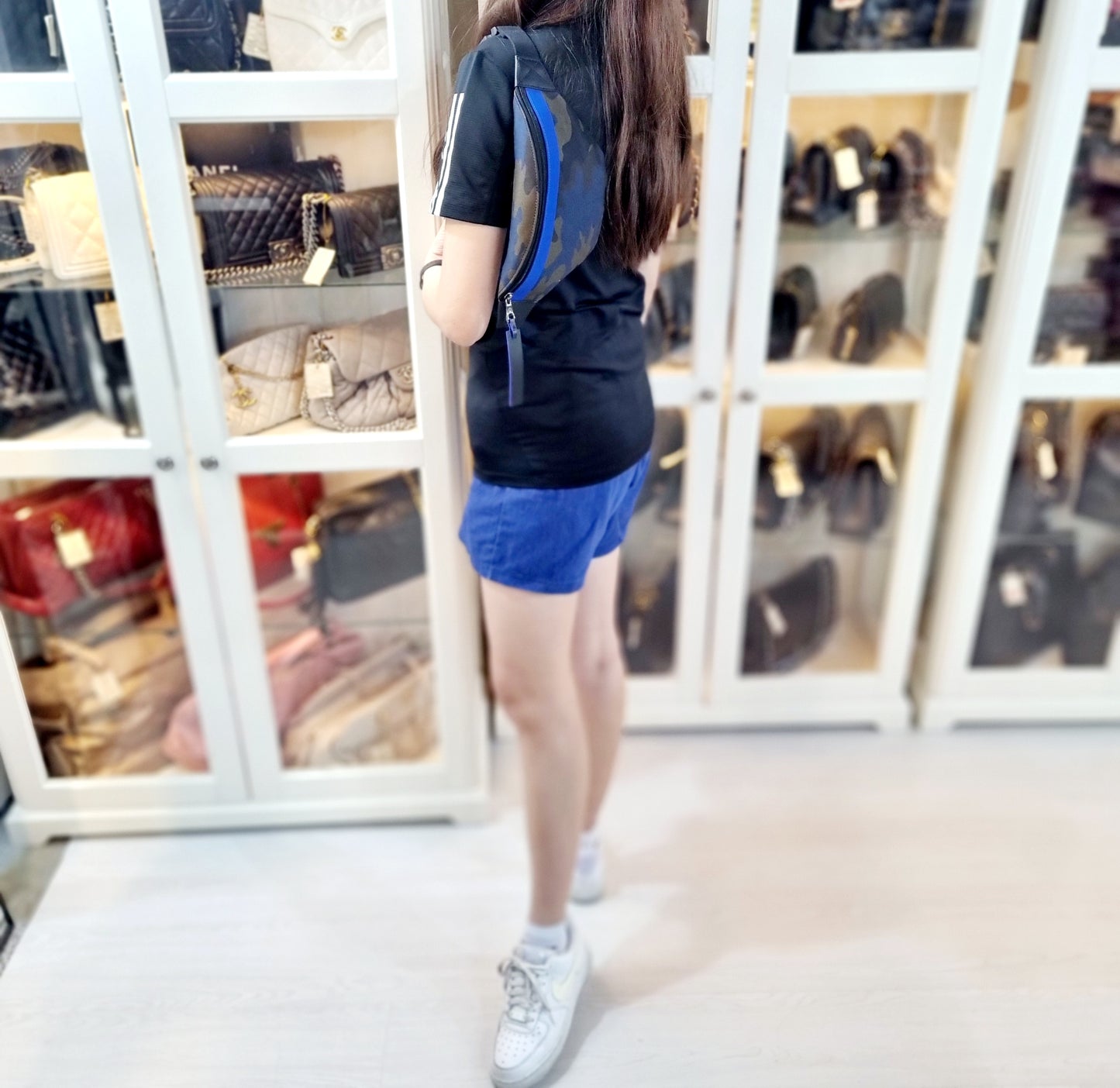 Longchamp Gabin Canvas Belt Bag Shw (Navy Blue)