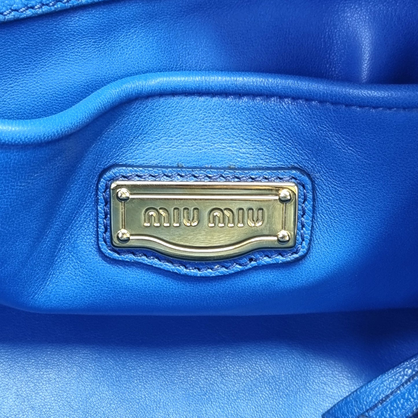Miu Miu Half Moon Tote Bag Ghw (Blue)