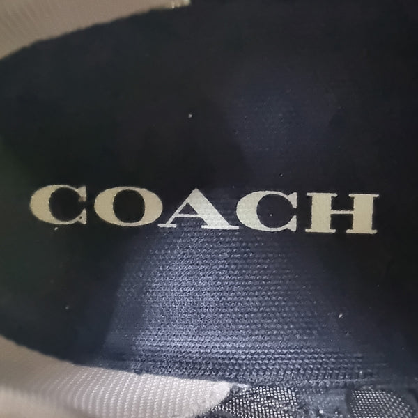 Coach Runner Signature Mesh Leather Sneakers (Black/Chalk)