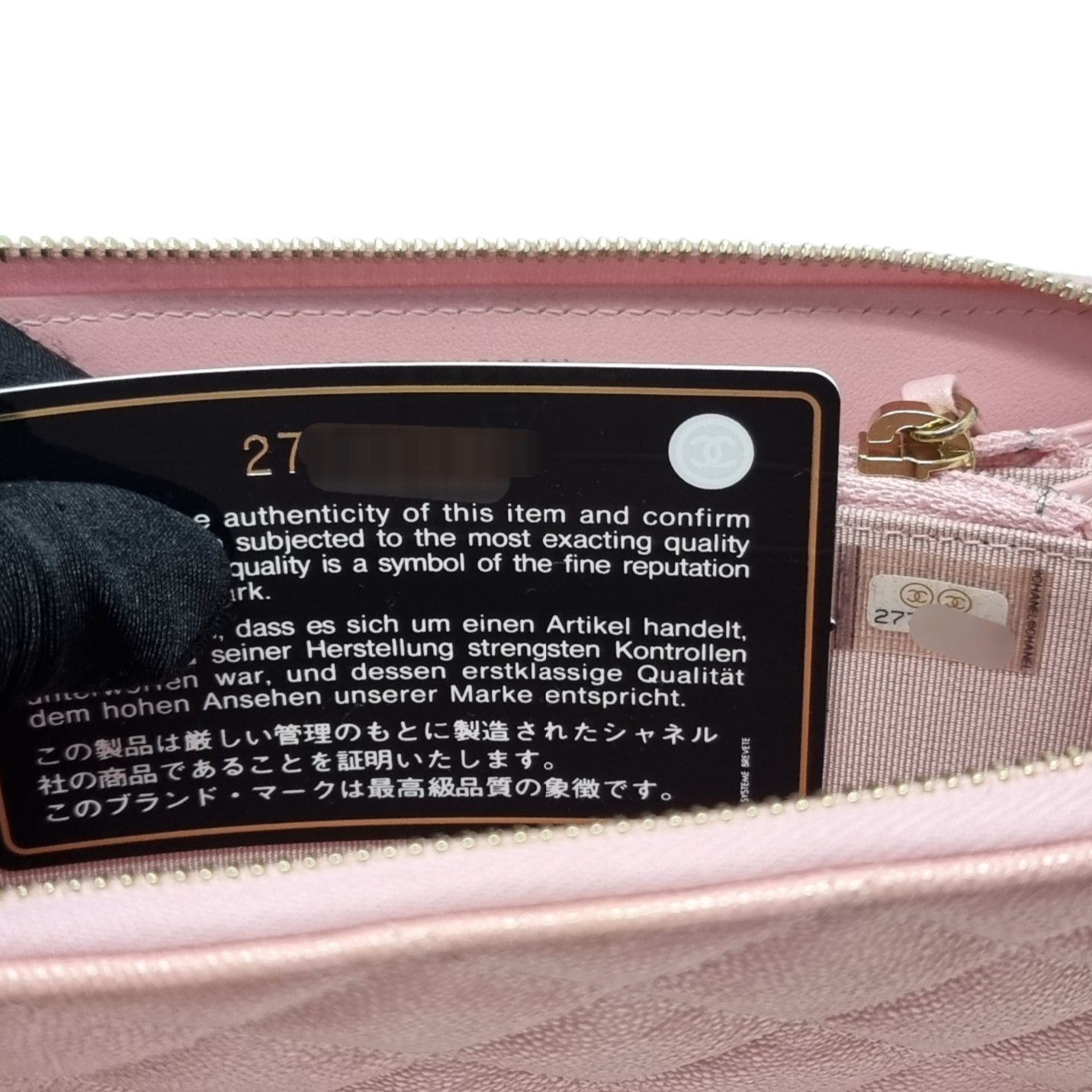 Chanel Zippy Wallet Iridescent Caviar Ghw (Pink)