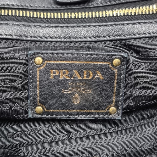 Prada BR4259 Nylon Jacquard Logo Tote Ghw (Black)