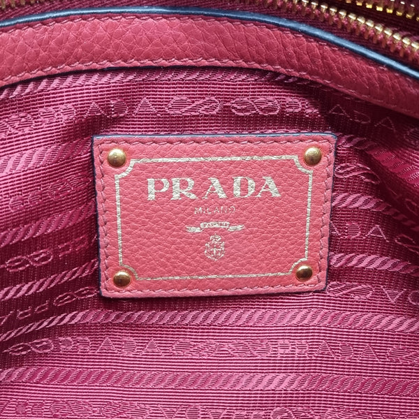 Prada 1BG044 Vitello Phenix Leather Tote Ghw (Rossa/Red)