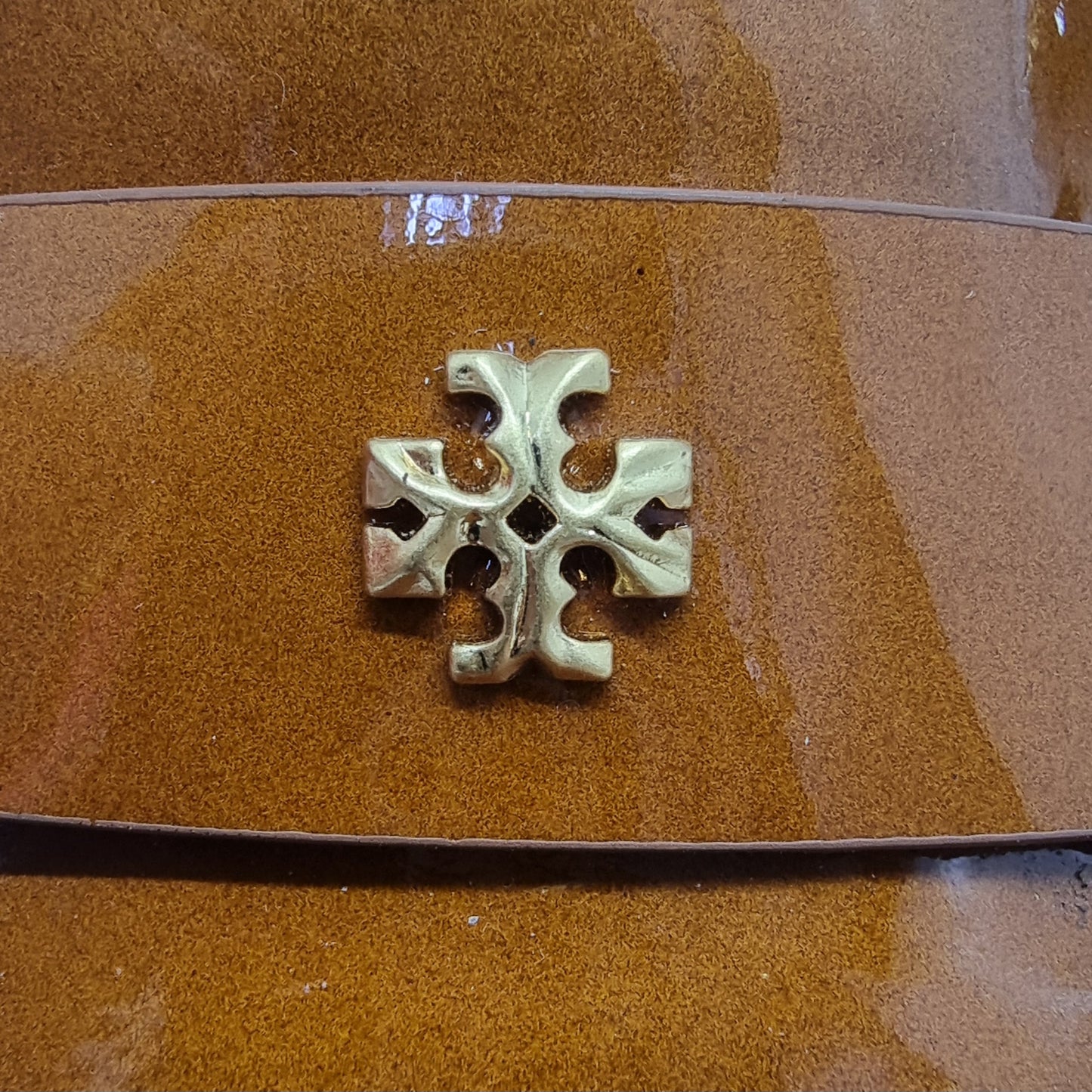 Tory Burch Pointed Slingback Pump Patent Leather (Bright Cuoio/Brown)