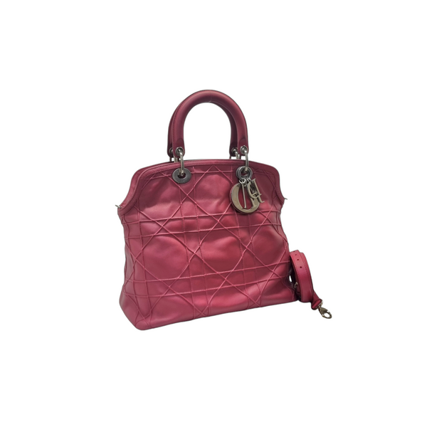 Christian Dior Granville Cannage Quilted Leather Tote Ghw (Red)