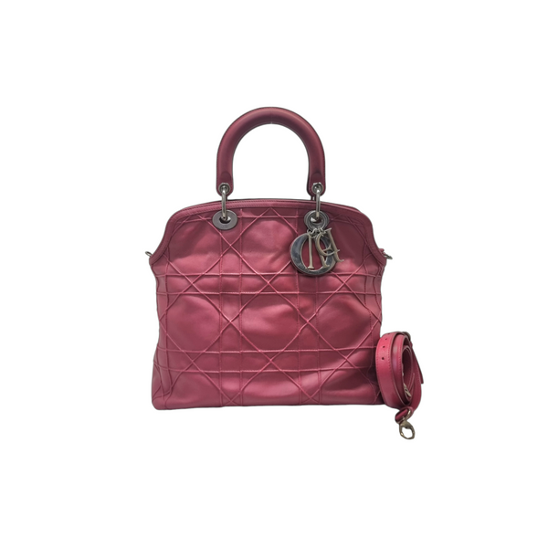 Christian Dior Granville Cannage Quilted Leather Tote Ghw (Red)