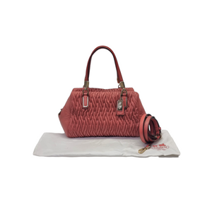 Coach Madison Gathered Twist Leather Mini Tote Ghw (Watermelon/Red)