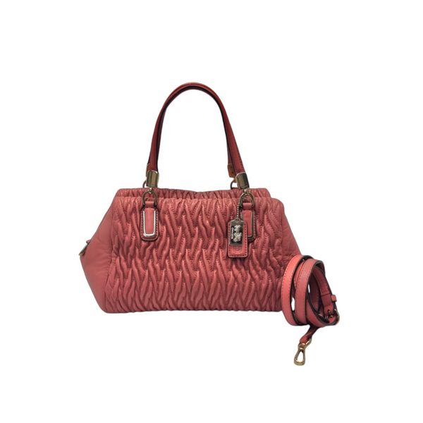 Coach Madison Gathered Twist Leather Mini Tote Ghw (Watermelon/Red)