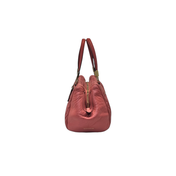 Coach Madison Gathered Twist Leather Mini Tote Ghw (Watermelon/Red)