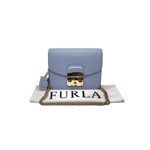 Furla Metropolis Mini Crossbody Leather Ghw (Light Blue)