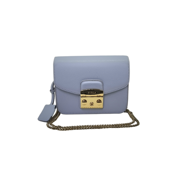 Furla Metropolis Mini Crossbody Leather Ghw (Light Blue)