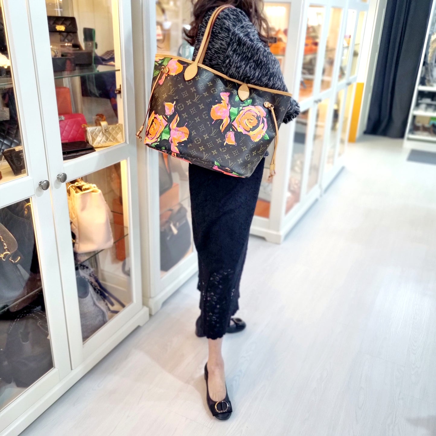 Louis Vuitton Neverful MM Ltd Edition Stephen Sprouse Roses