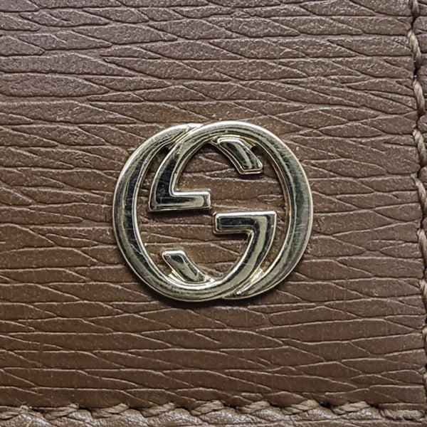 Gucci GG Interlocking Leather Long Wallet (Brown)