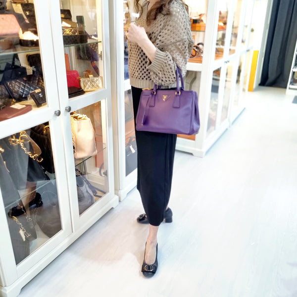 Prada BN2863 Saffiano Lux Tote Bag Ghw (Purple)