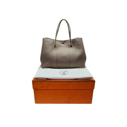 Hermes Garden Party 36 Negonda Pebbled Leather Phw (Etoupe)