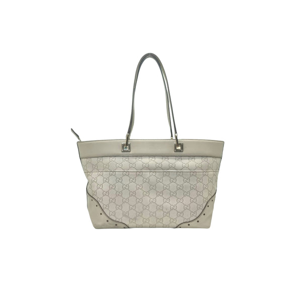 Gucci GG Canvas Guccissima Tote Bag (White)