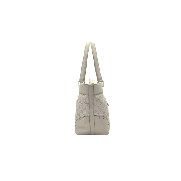 Gucci GG Canvas Guccissima Tote Bag (White)