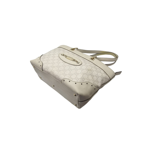 Gucci GG Canvas Guccissima Tote Bag (White)