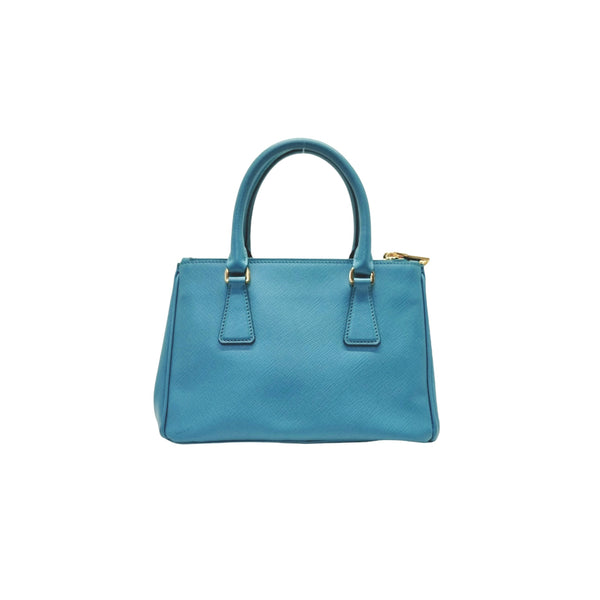 Prada BN2896 Saffiano Lux Mini Tote Bag Ghw (Turchese/Blue)