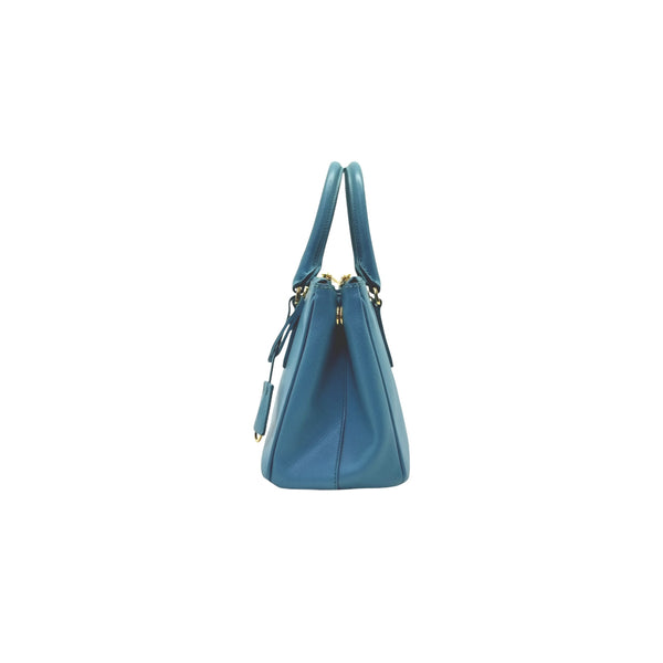 Prada BN2896 Saffiano Lux Mini Tote Bag Ghw (Turchese/Blue)