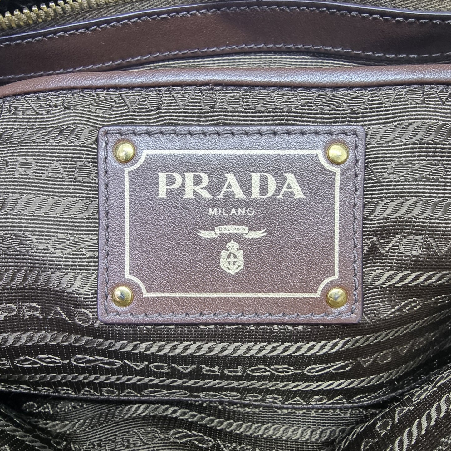 Prada BN2832 Nylon Tote Bag Ghw (Corinto/Brown)