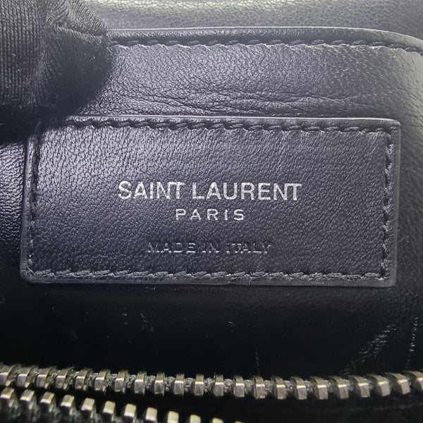 YSL College Large Chevron Quilted Leather Shw (Black)