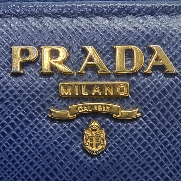 Prada 1ML506 Saffiano Zippy Wallet Ghw (Blue)