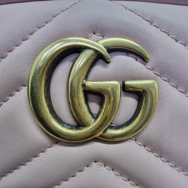 Gucci GG Marmont Oval Waist Bag Ghw (Pink)