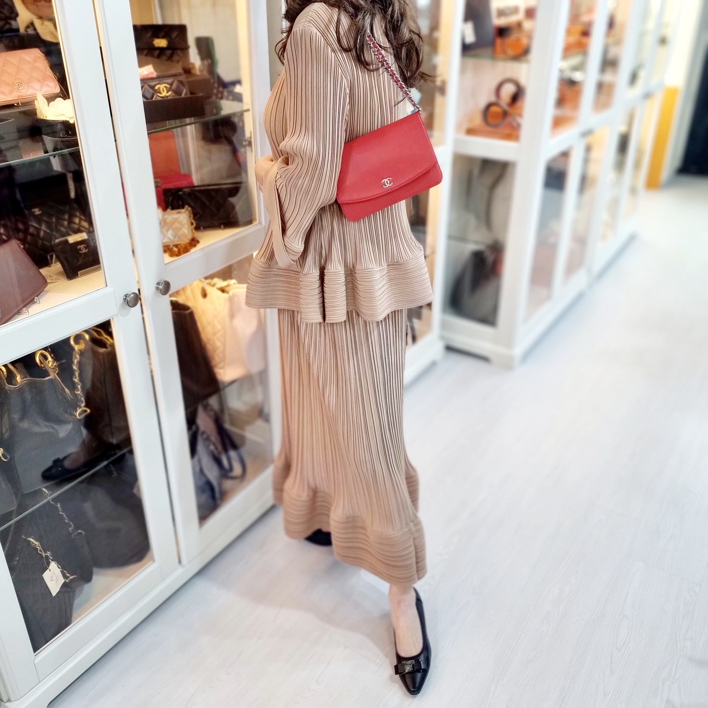 Chanel Wallet On Chain Classic Timeless Leather Shw (Red)