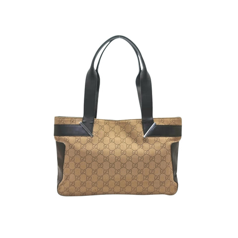 Gucci GG Vintage Canvas Shoulder Bag Shw (Brown)