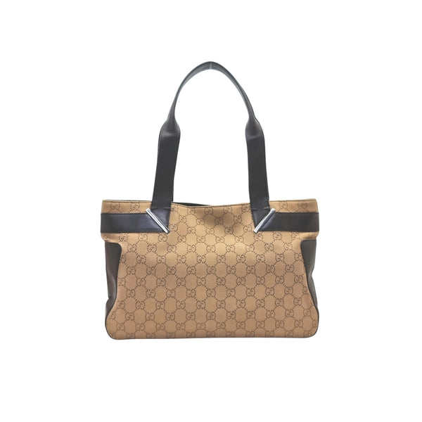 Gucci GG Vintage Canvas Shoulder Bag Shw (Brown)