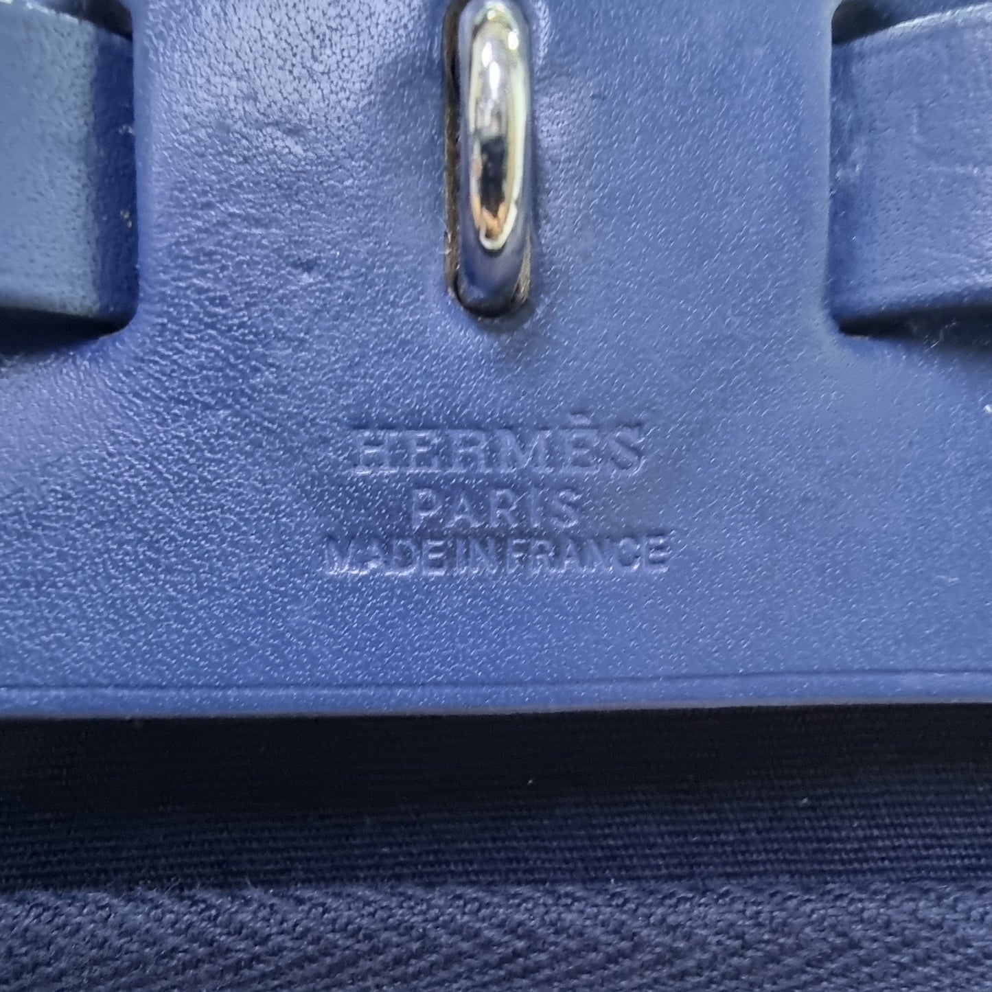 Hermes Herbag Pm 31 (2 in 1) Palladium Plated Hw (Dark Blue/Beige)
