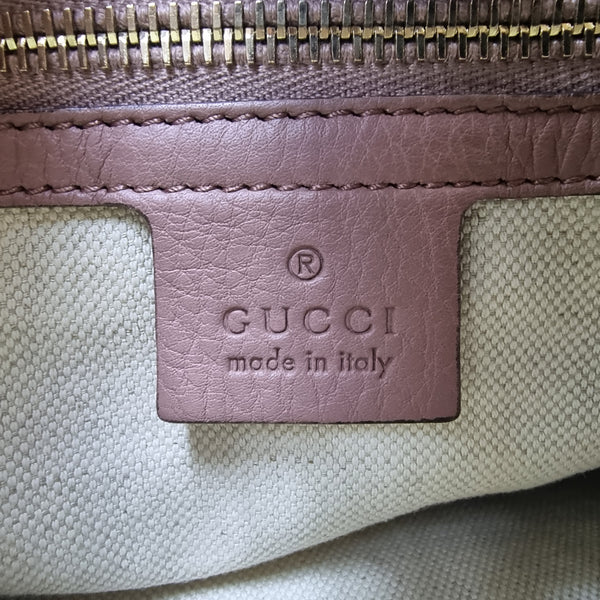 Gucci Bamboo Top Handle Leather Tote Bag Ghw (Pink)