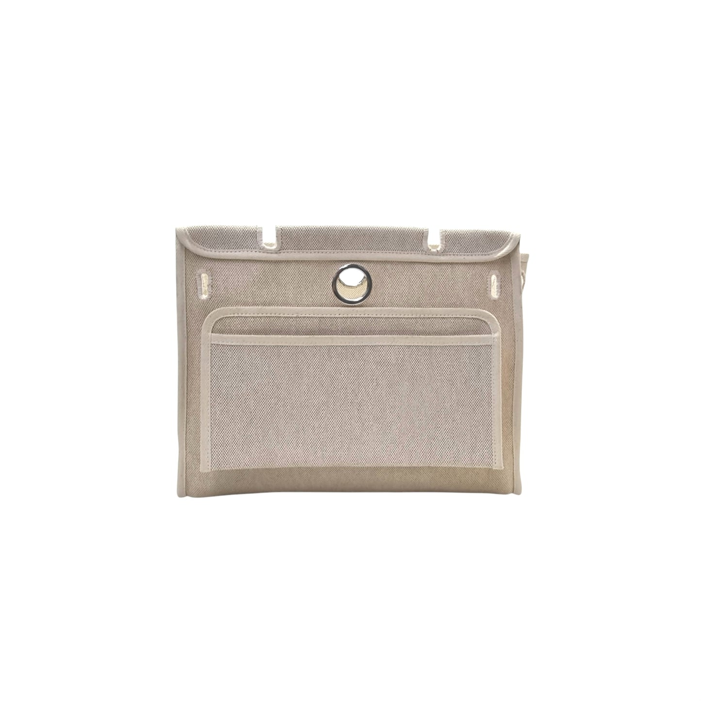Hermes Herbag Pm 31 (2 in 1) Palladium Plated Hw (Dark Blue/Beige)
