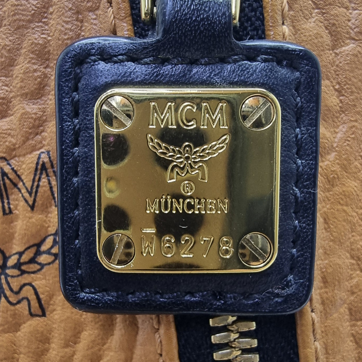 MCM Signature Visetos Canvas Zoo Rabbit Doll Crossbody (Cognac)