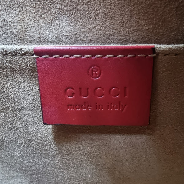 Gucci Sylvie Mini Leather Sling Bag Ghw (Red)