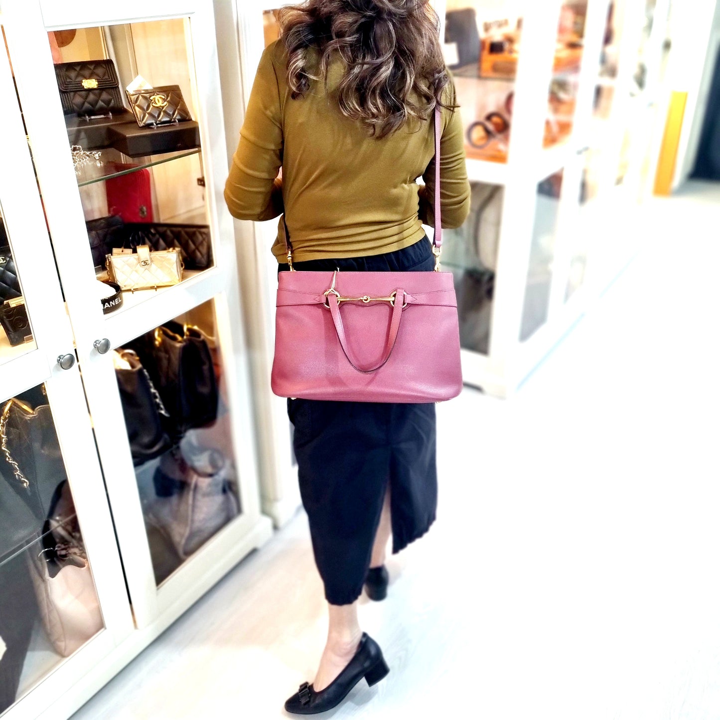 Gucci HorseBit 2 Way Safiano Leather Tote Bag Ghw (Bordeaux)